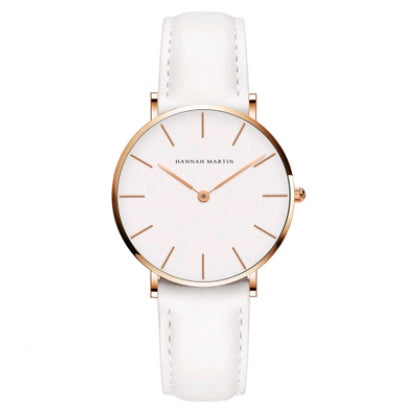 36mm ladies simple watch waterproof Korean white belt student watch Limorista