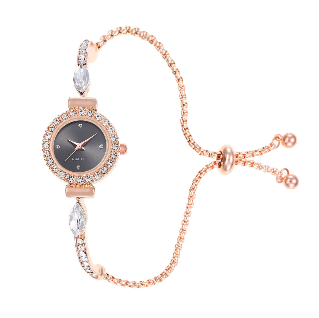 Diamond Dial Decorative Pull-out Bracelet Watch Limorista