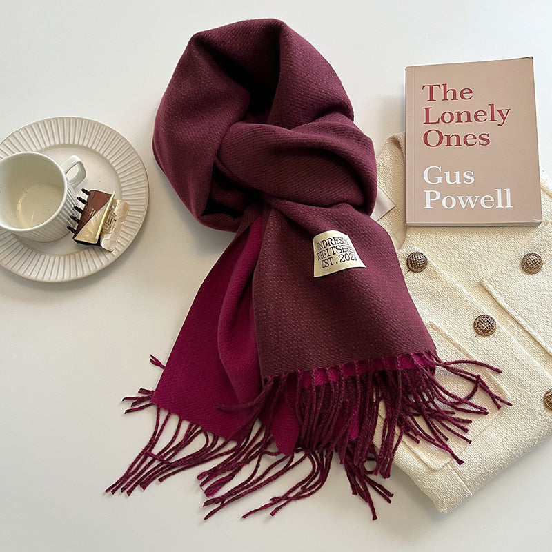 Double-sided Artificial Cashmere Scarf Women&