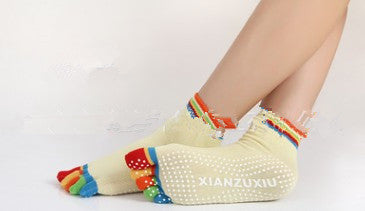 Slip Yoga Socks 5 Toes Socks Letter Print Massage Exercise Short Tube High-quality Cotton Socks Limorista