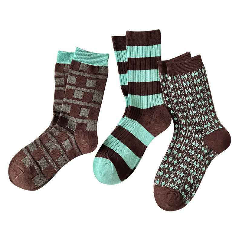Dopamine Retro Mid-calf Length Double Needle Sweet Cool Street Ladies Loose Socks Limorista