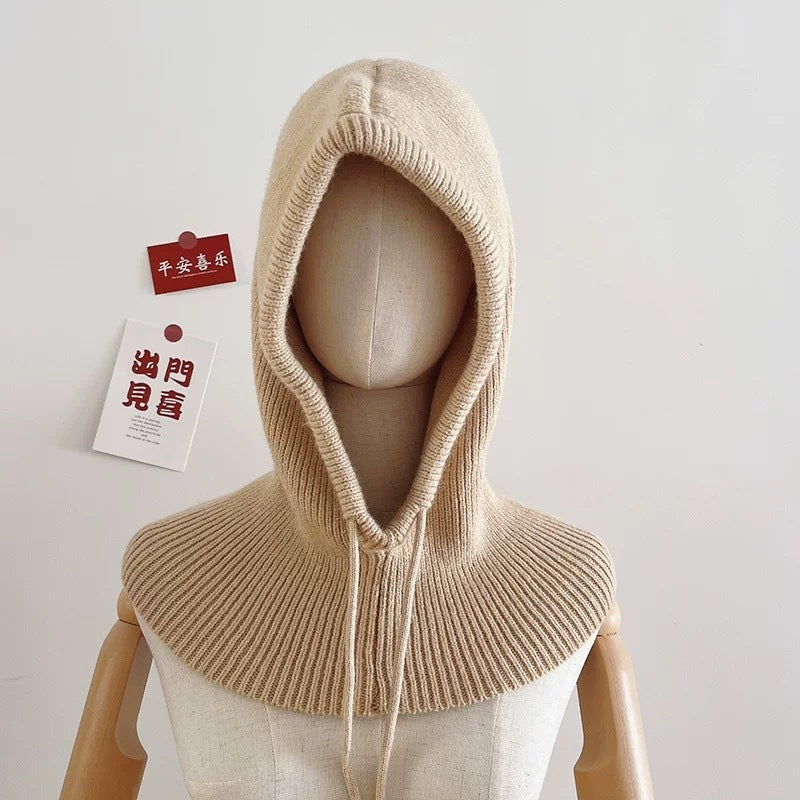 Autumn And Winter Knitting Scarf Integrated Sleeve Cap Limorista