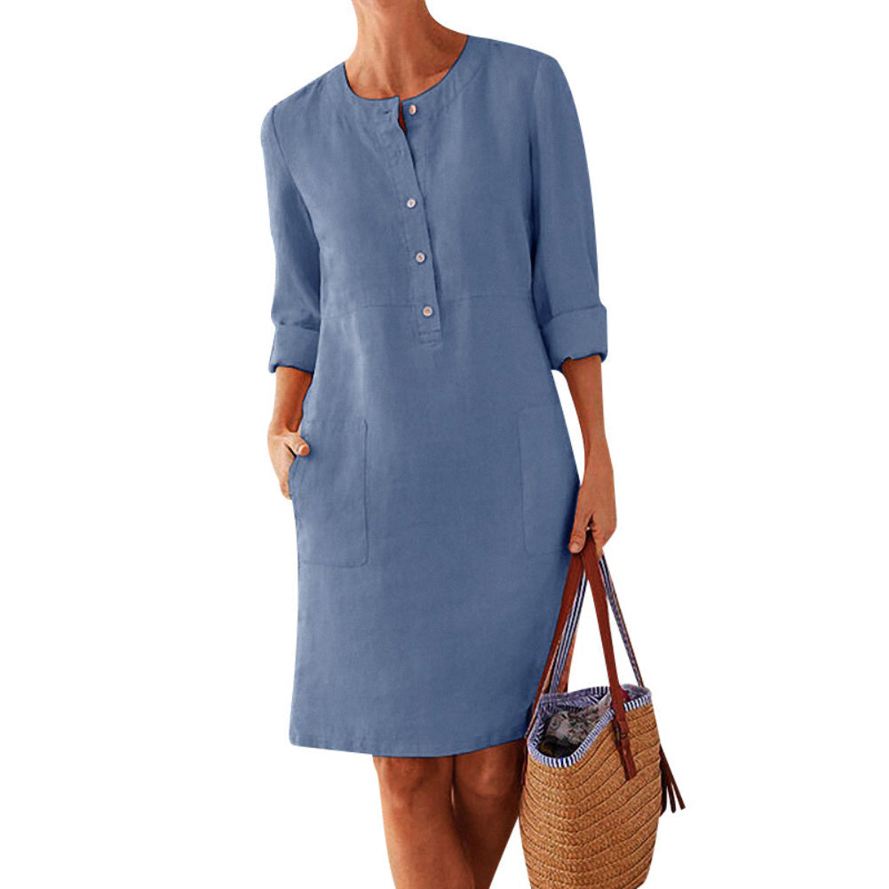 Women Clothing Dress Streetwear Ethnic Style Long Sleeve Dress Limorista