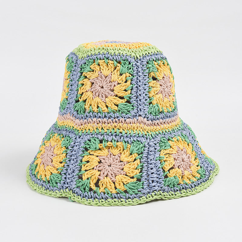 Hat Female Hand Crochet Papyrus Sun Foldable Limorista