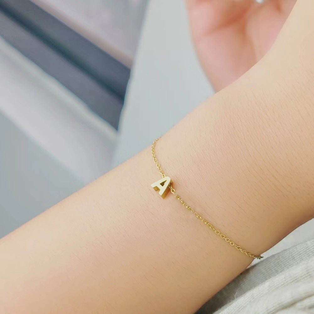 26 Letters Fashion Personality Stainless Steel Letter Bracelet Limorista