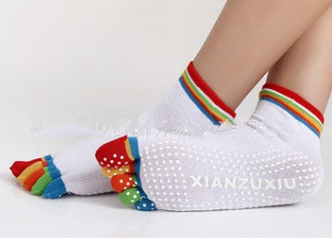 Slip Yoga Socks 5 Toes Socks Letter Print Massage Exercise Short Tube High-quality Cotton Socks Limorista