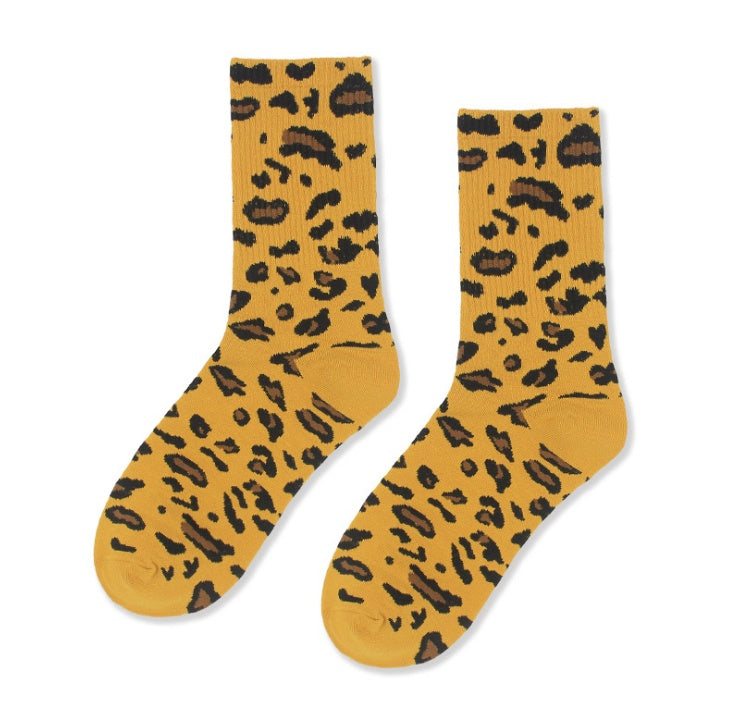 Leopard socks, female leopard, personality, tide, autumn and winter, Korean version, stockings Limorista