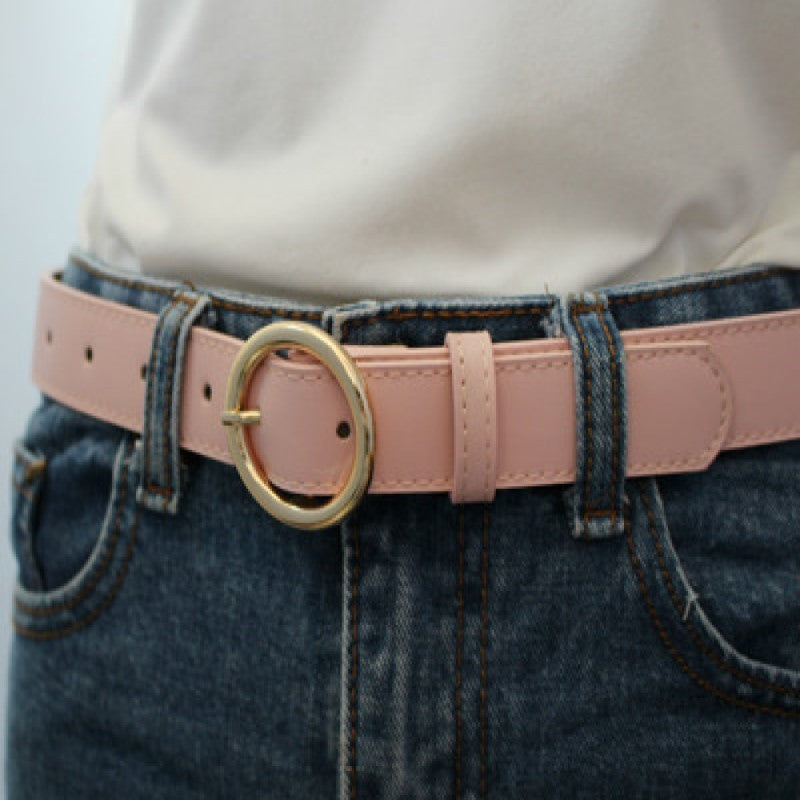 Alloy versatile round buckle belt Limorista