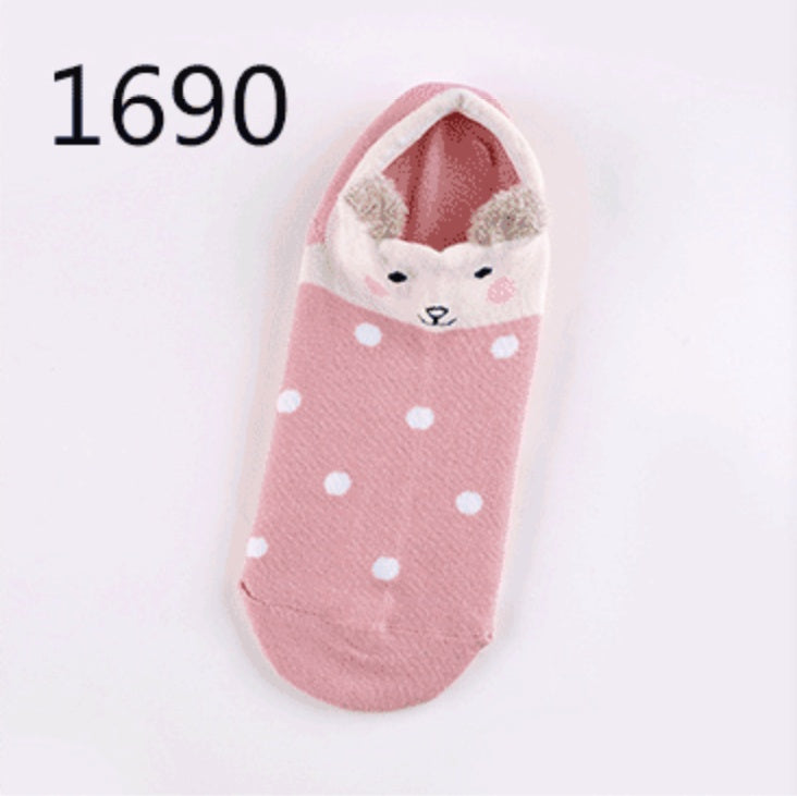 Cute Animals Cotton Short Socks Creative Cartoon Pure Socks Casual Funny Socks Spring Summer Fox Socks Limorista