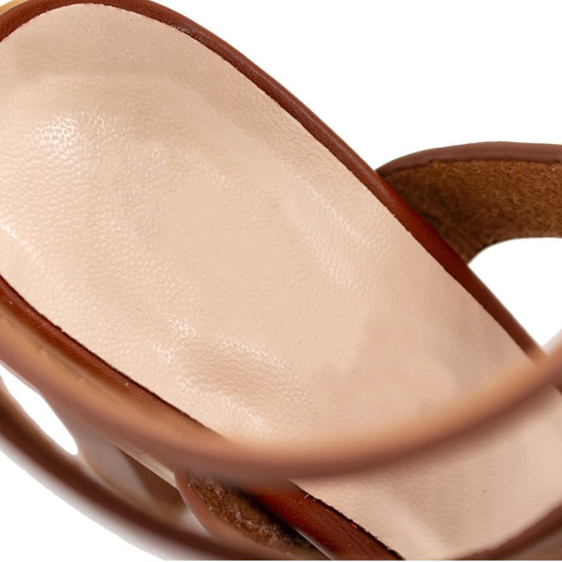 Plus-size sandals for women with chunky heels Limorista