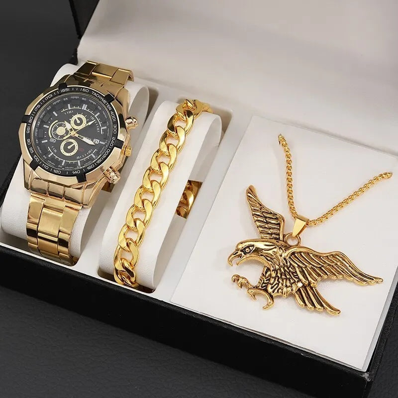 Fashion Watch Gift Suit Quartz Watch Necklace Bracelet Ring Stud Earrings Limorista