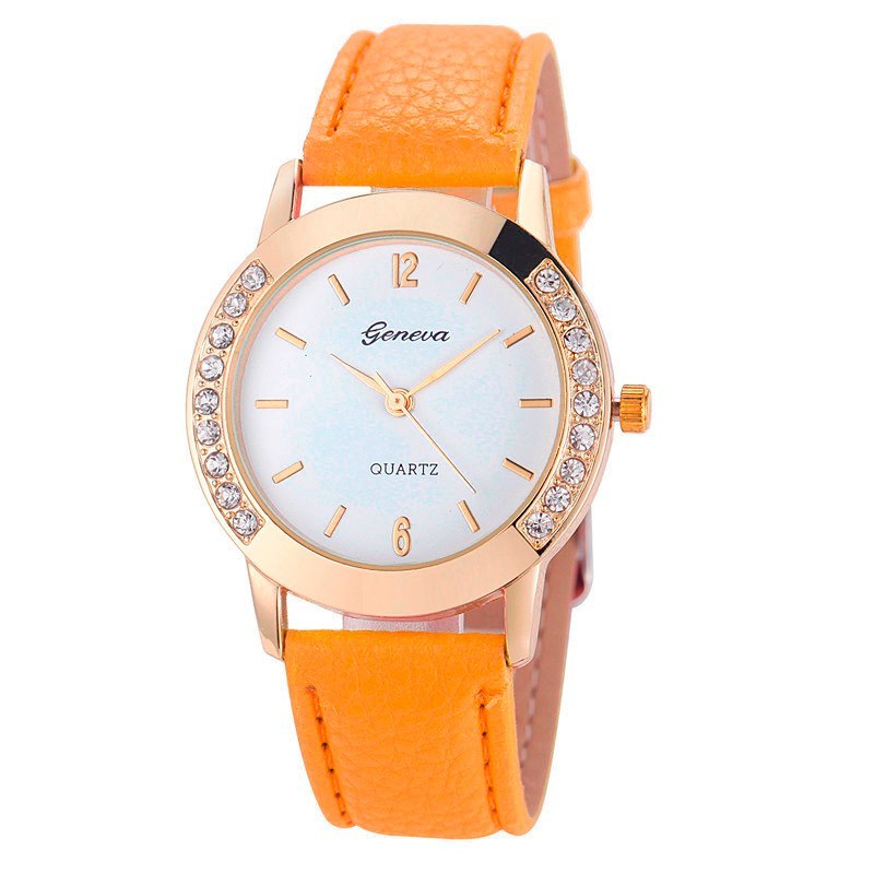 Bilateral Diamond Ladies Belt Casual Watch Geneva Women&