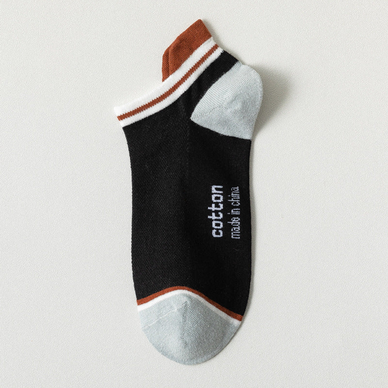Socks Male Socks Sweat-absorbent Breathable Short Pure Cotton Socks Spring And Summer Thin Low-top Sports Mesh Men&