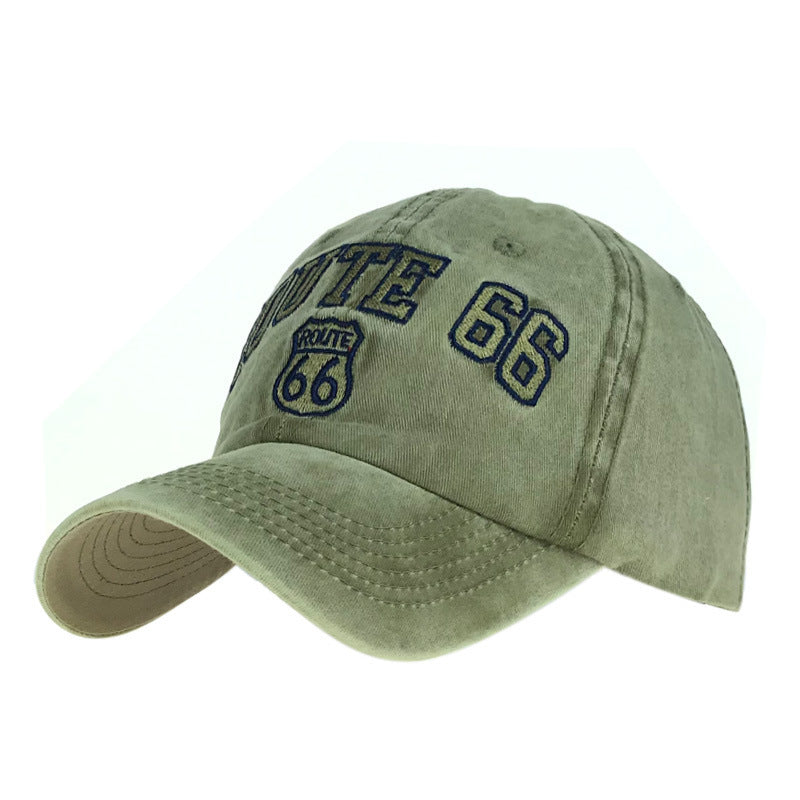 The ball cap is old and washed 66 road embroidery cap Limorista