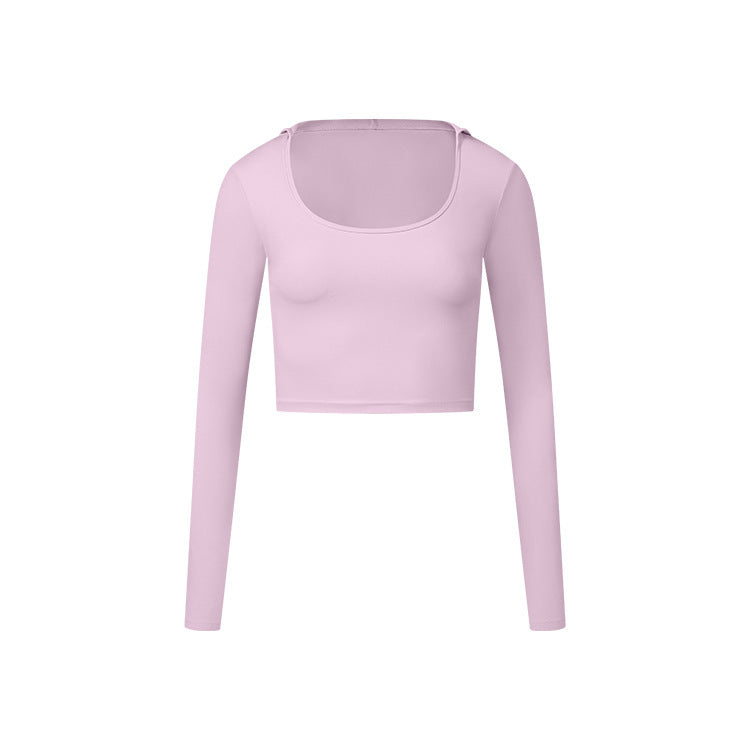 Autumn New Long Sleeve Nude Feel Fabric Sports Top Limorista