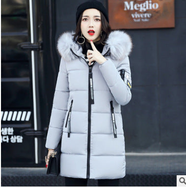 Slim thick cotton jacket large fur collar cotton suit Limorista