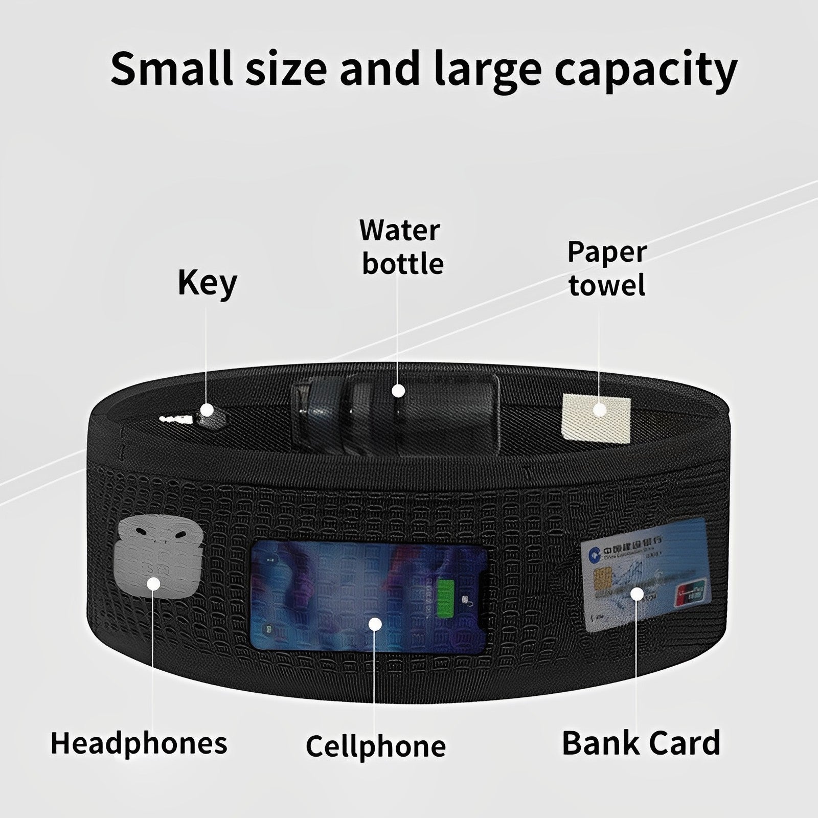 High-stretch Large Capacity Sports Multifunctional Security Breathable Corset Portable Gym Loose Elastic Waist Pack Invisible Fitness Limorista