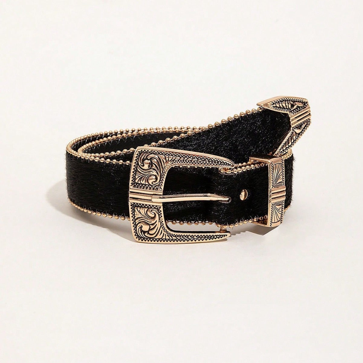 Retro Pattern PU Belt Western Style Women&