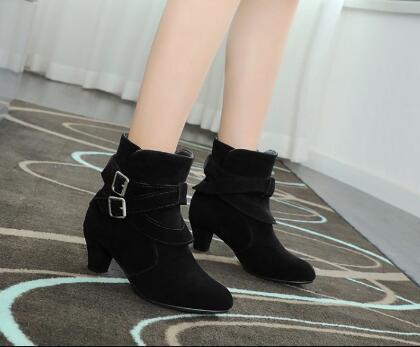 Winter Autumn Leather Casual Women High Heels Pumps Warm Ankle Boots Limorista