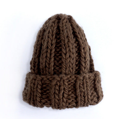 Europe and the United States new knit hat ladies autumn and winter fashion wild thick wool hat solid color simple earmuffs Limorista