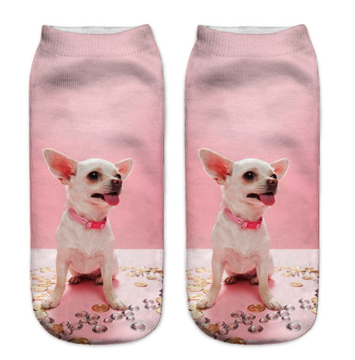 Popular Funny Unisex Short Socks 3D Cat Printed Anklet Socks Casual Socks Limorista