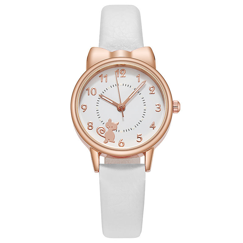 Personality Cute Kawai Cat Net Red Luminous Student Watch Female Quartz Watch Limorista