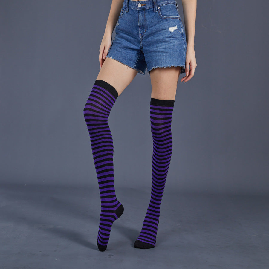 Thin Stripes Stockings Over The Knee Thickened High Tube Ladies Dance Party Performance Socks Limorista
