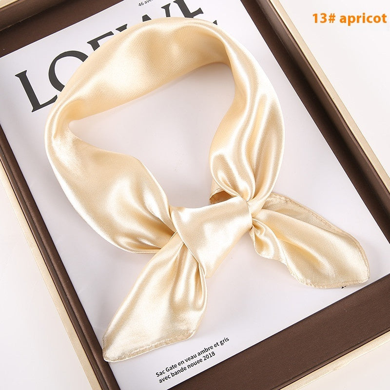 Solid Color Square Scarf Artificial Silk Small Square Towel Limorista