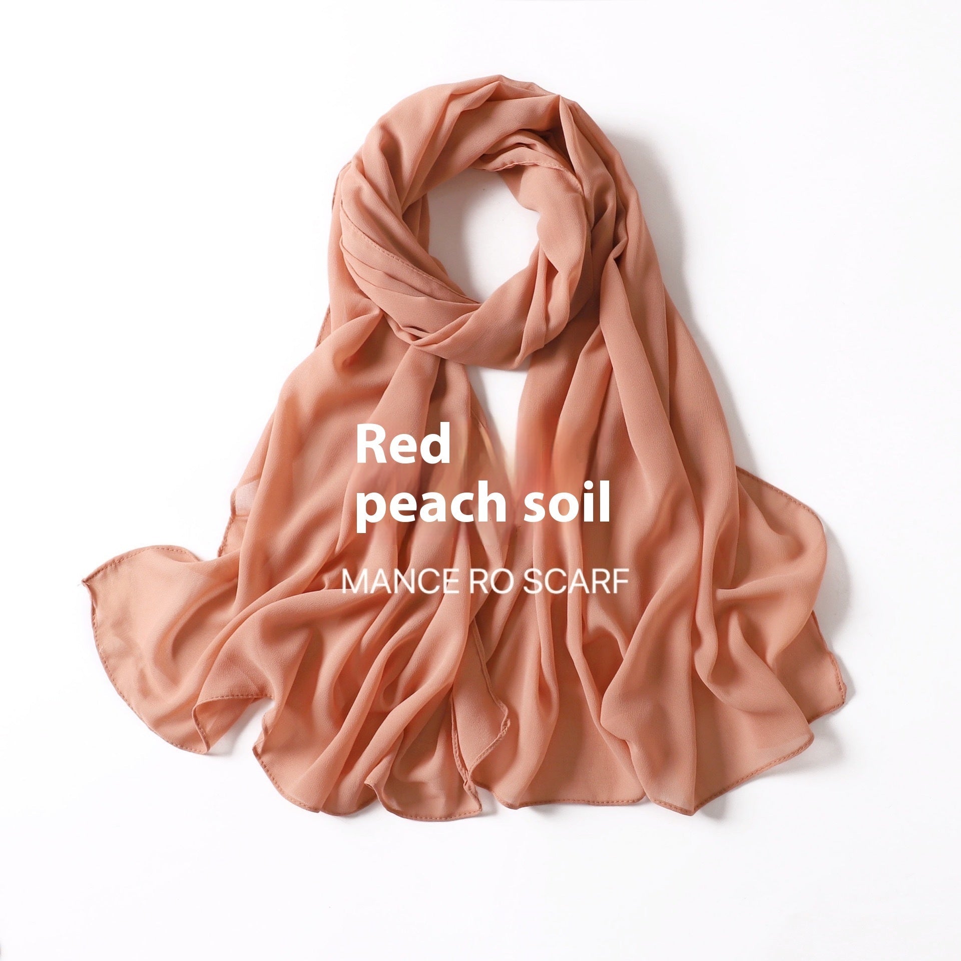 Pure Color Pearl Chiffon Scarf Headcloth Veil Chiffon Scarf Limorista