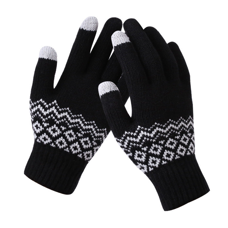 Knit Gloves Ladies Jacquard Touch Screen Warm Fashion Winter Gloves Limorista