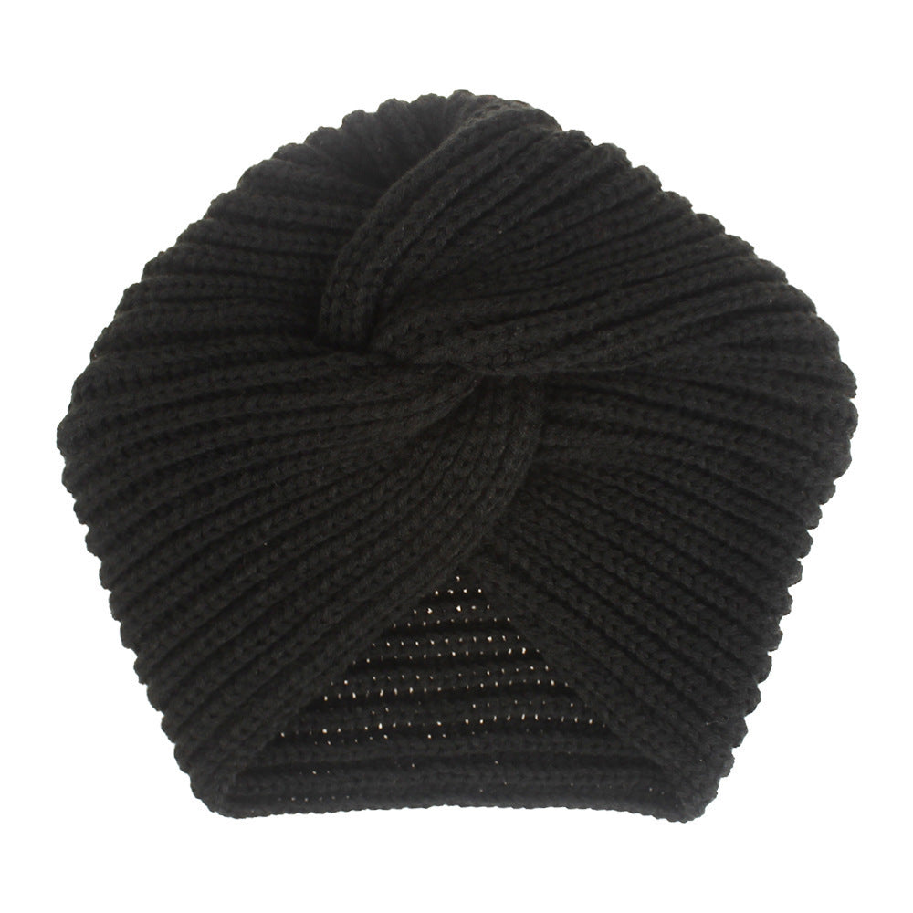 New Winter Knitted Nail Pearl Headscarf Hat Bohemian Knotted Warm Headband Limorista