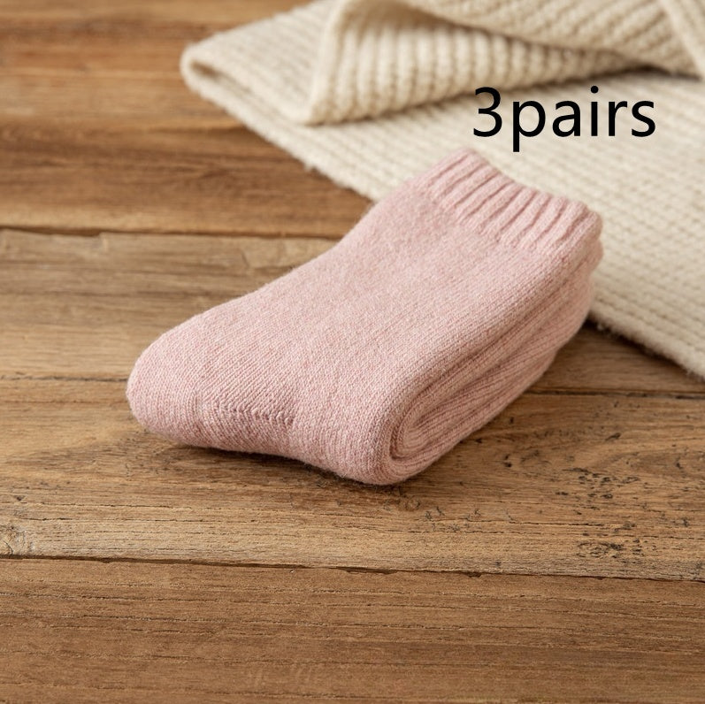 Winter Warm Padded Extra Thick Fleece Lined Fur Selvedge Female Middle Tube Socks - Limorista