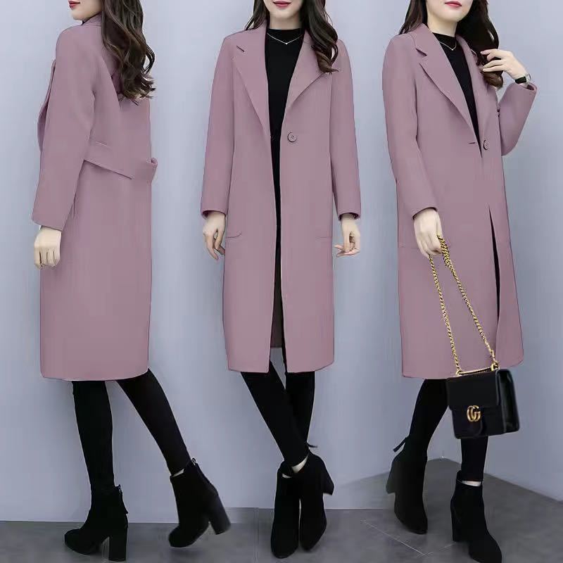 Mid-length Loose Wool Overcoat Women&