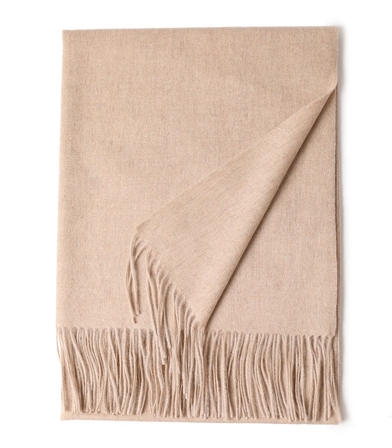 New Solid Color Wool Long Beard Warm Tassel Scarf Thick Limorista