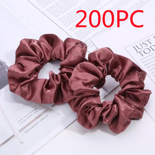 European And American Cloth Circle Head Rope Pure Color Headdress Hair Rope Limorista