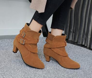 Winter Autumn Leather Casual Women High Heels Pumps Warm Ankle Boots Limorista