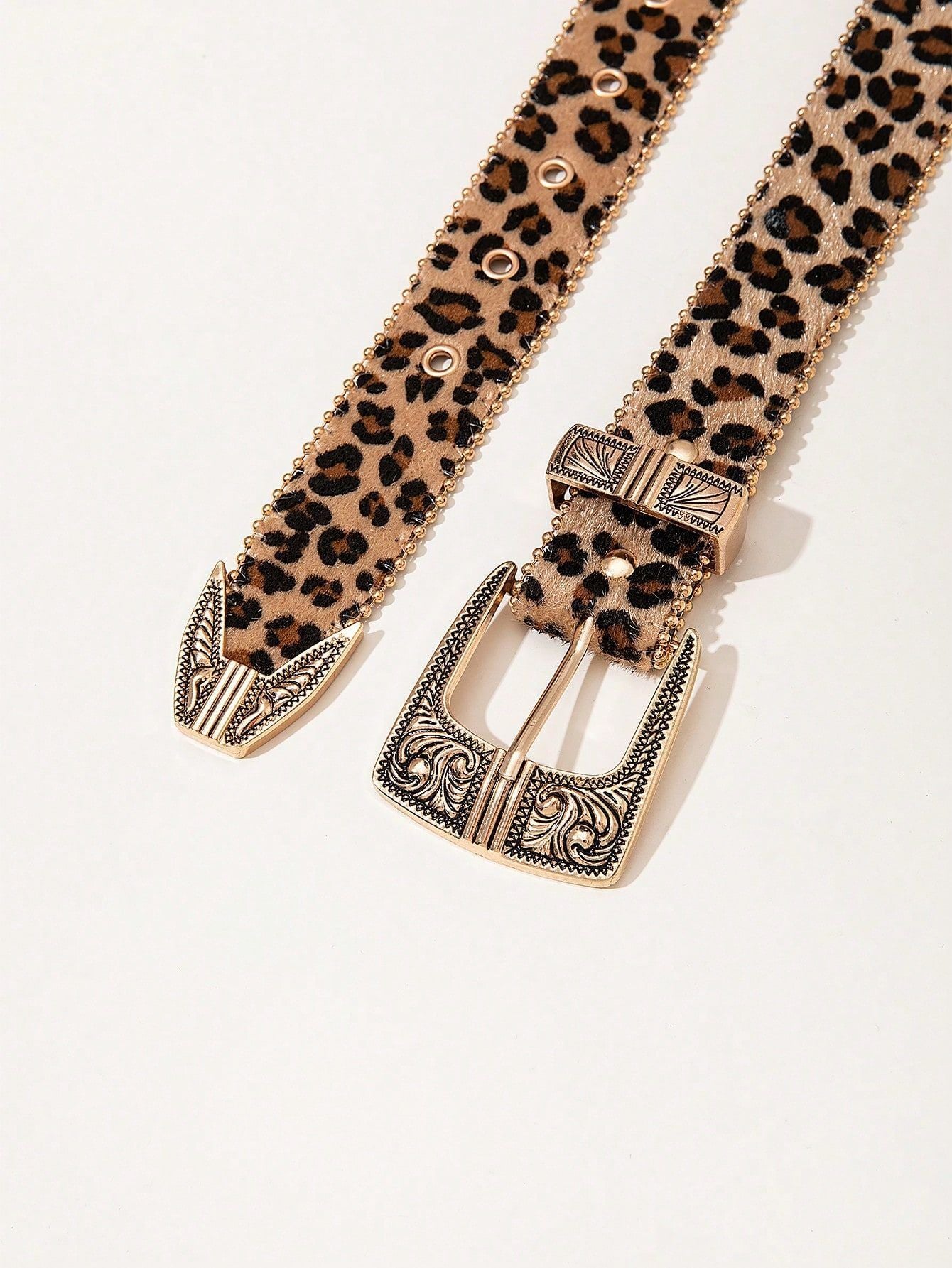 Retro Pattern PU Belt Western Style Women&