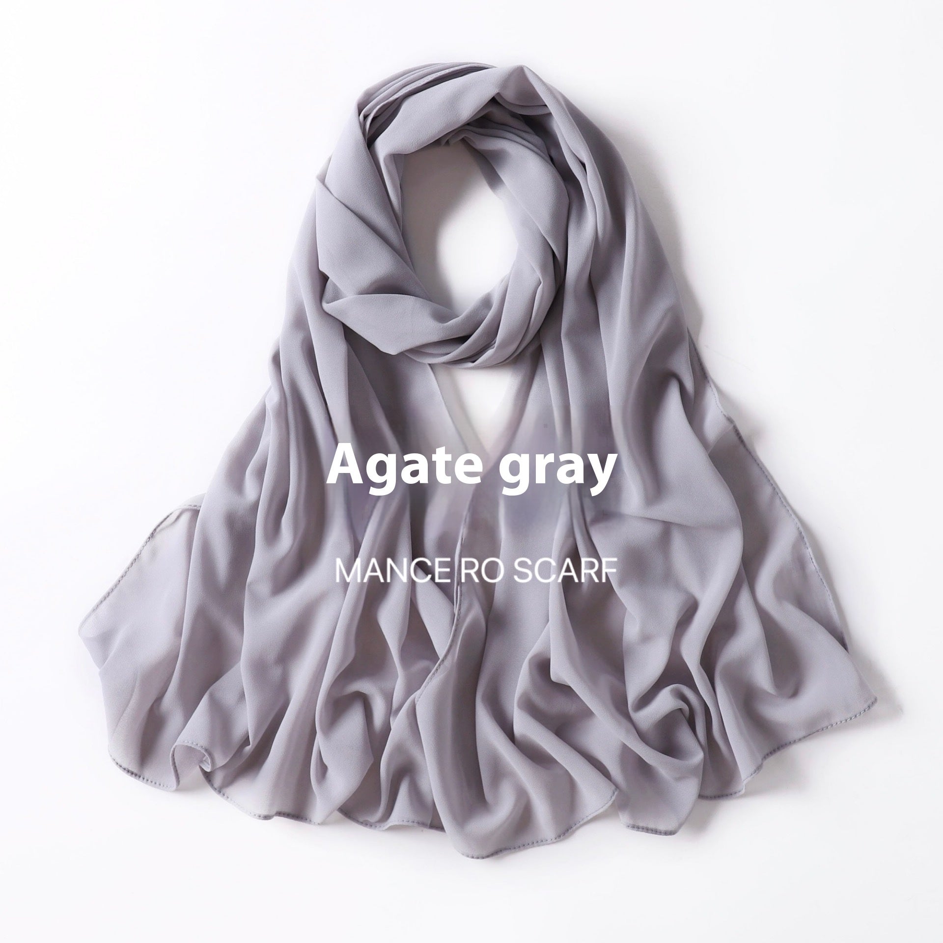 Pure Color Pearl Chiffon Scarf Headcloth Veil Chiffon Scarf Limorista