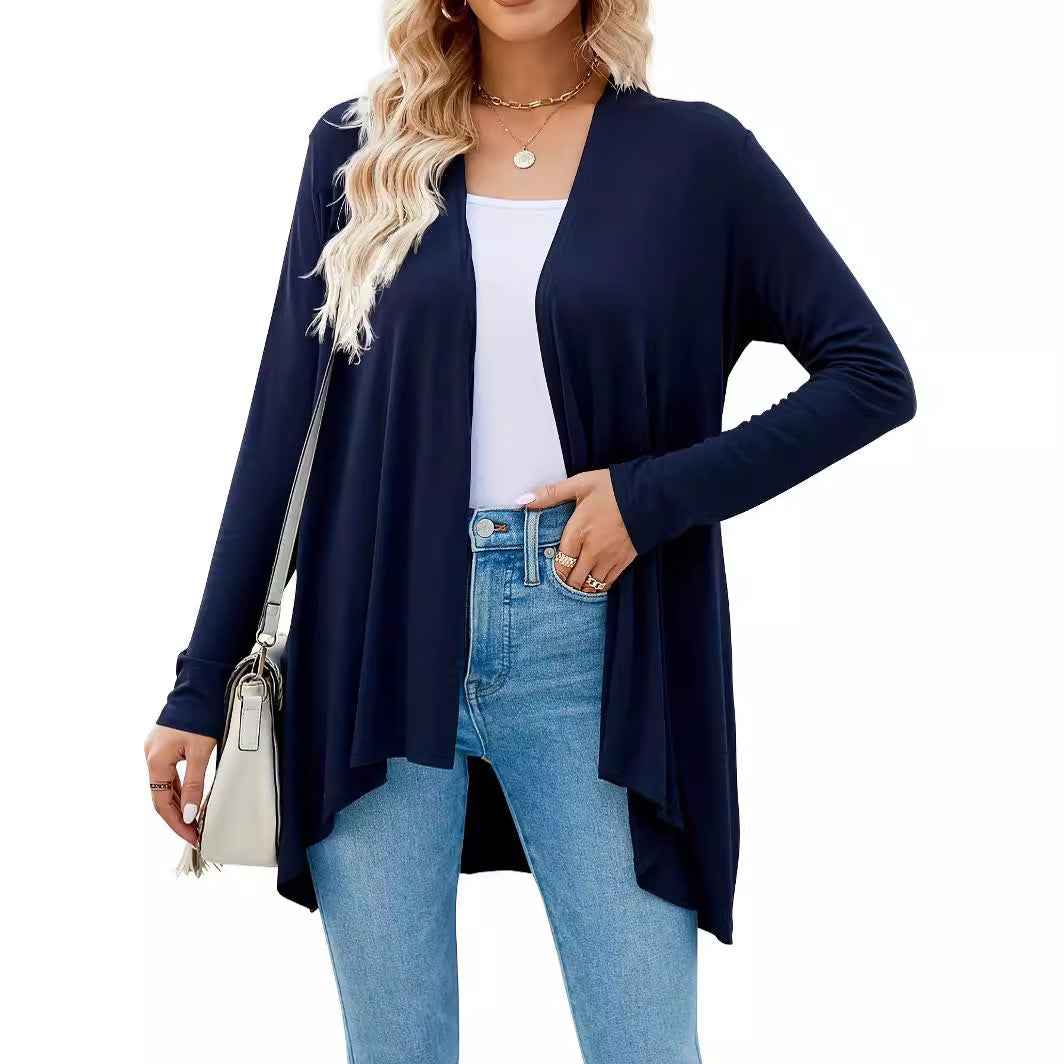 Limorista - Solid Color Cardigan Top Women