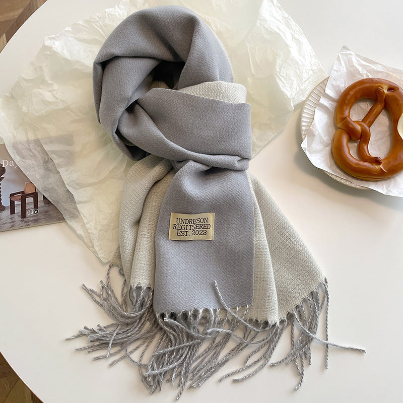 Double-sided Artificial Cashmere Scarf Women&