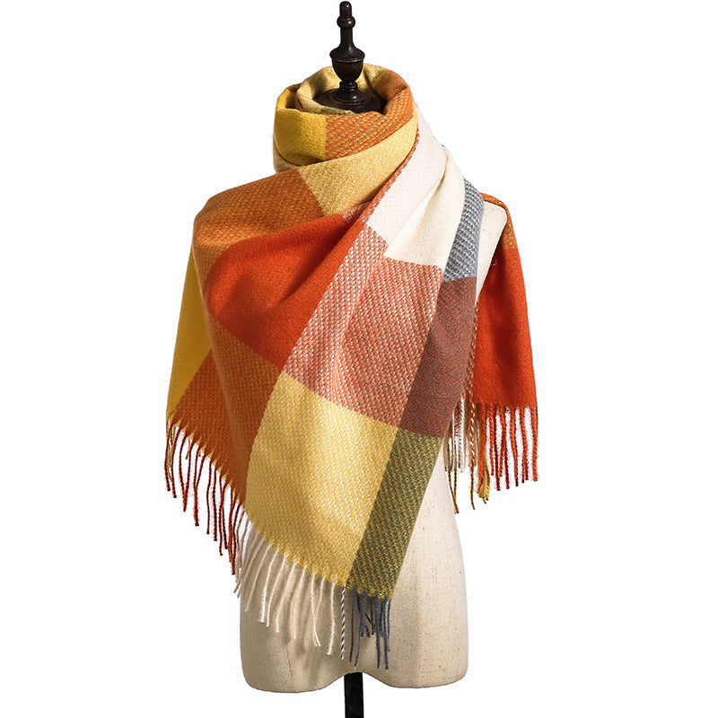 New Cashmere Tassel Thickened Cold And Warm Scarf Limorista