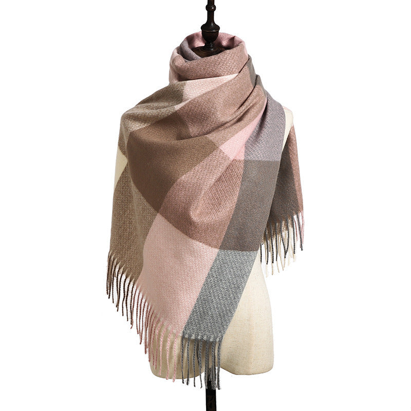 New Cashmere Tassel Thickened Cold And Warm Scarf Limorista