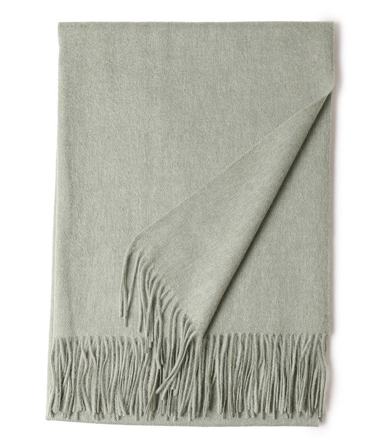 New Solid Color Wool Long Beard Warm Tassel Scarf Thick Limorista