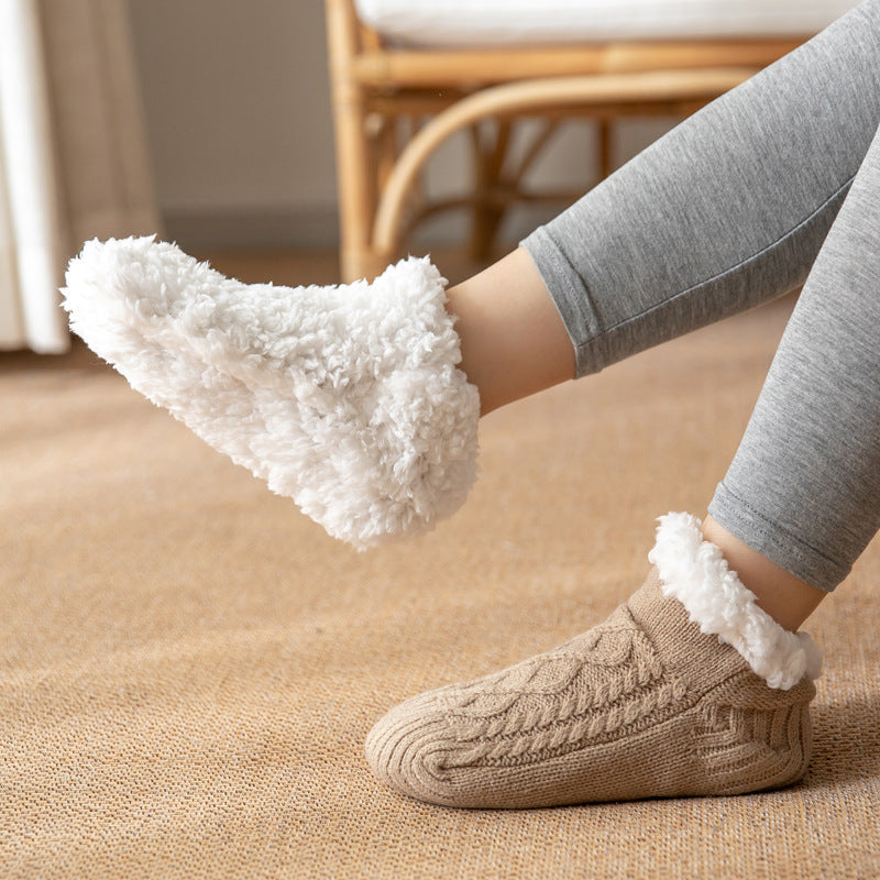 Winter Knitted Plush Floor Socks Home Warm Non-slip Carpet Socks Women Limorista