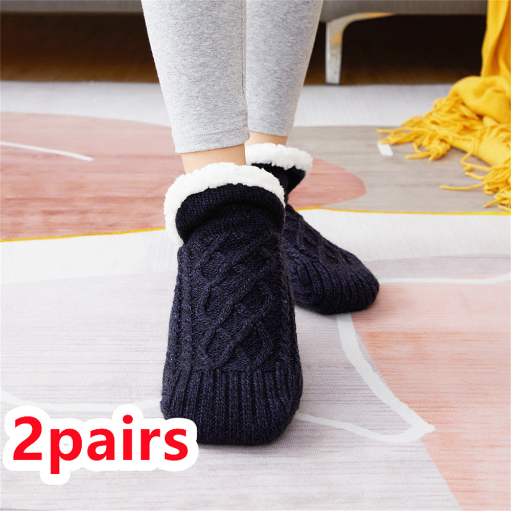 Winter Woolen Socks Women Thicken Warm Home Bedroom Socks Slippers Men Non-slip Foot Warmer Snow Socks Calcetines Mujer Limorista