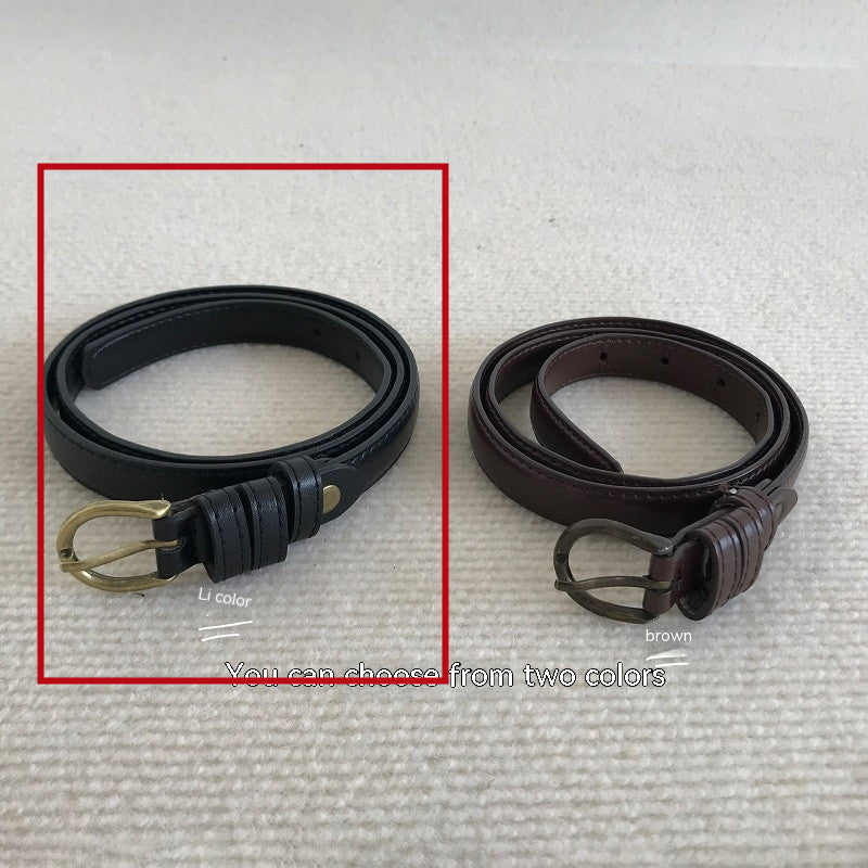 All-match Black Basic Style Small Belt Men Limorista