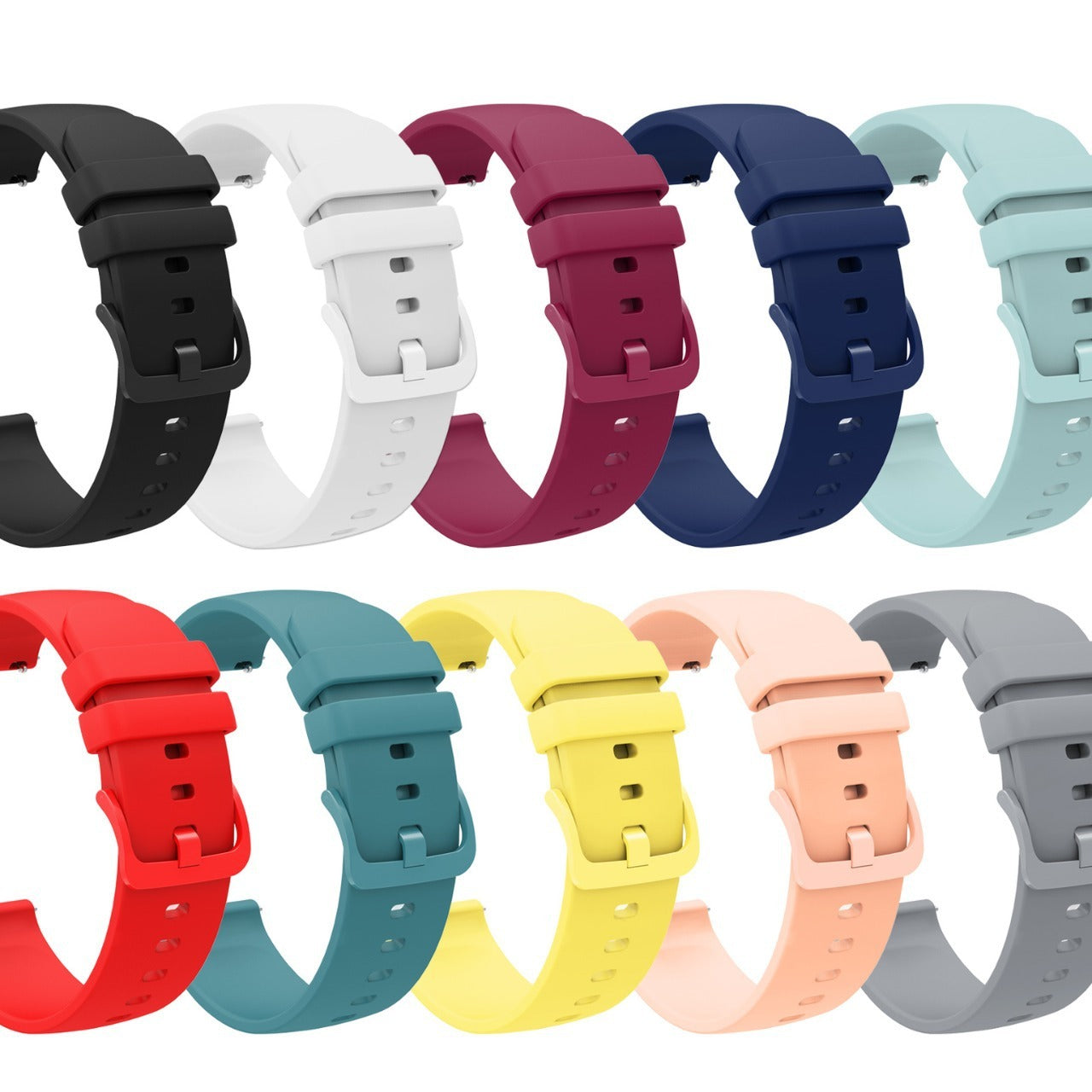 Flat Same Color Buckle Universal Silicone Strap Limorista