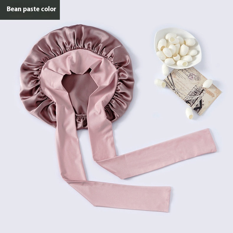Wide-brimmed Lace-up Adjustable Elastic Large Silk Nightcap Limorista