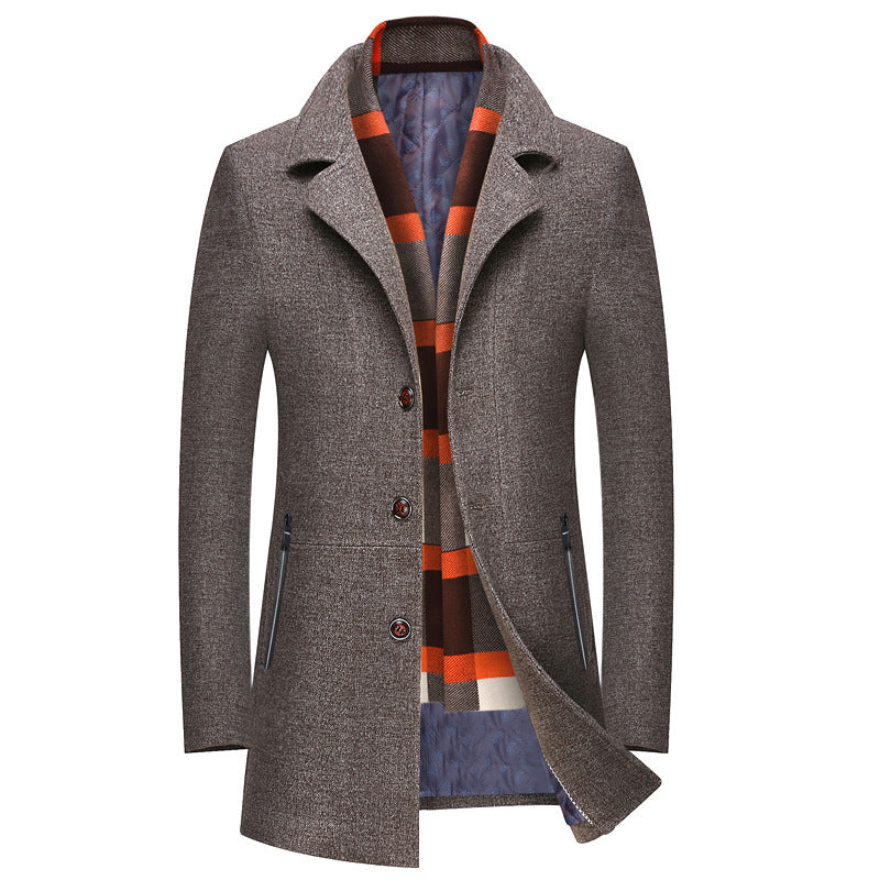 Thick Quilted Lapel Collar Men&