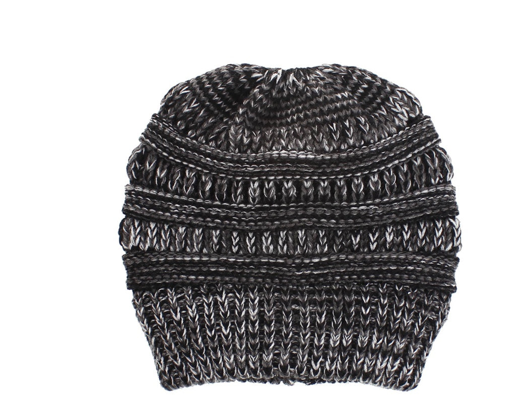 Mixed Color Knitted Wool Hat Ladies Non-labeled Ponytail Hat Limorista